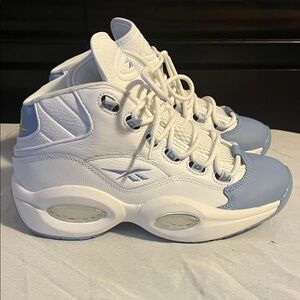 Reebok White and Light Blue High-Tops